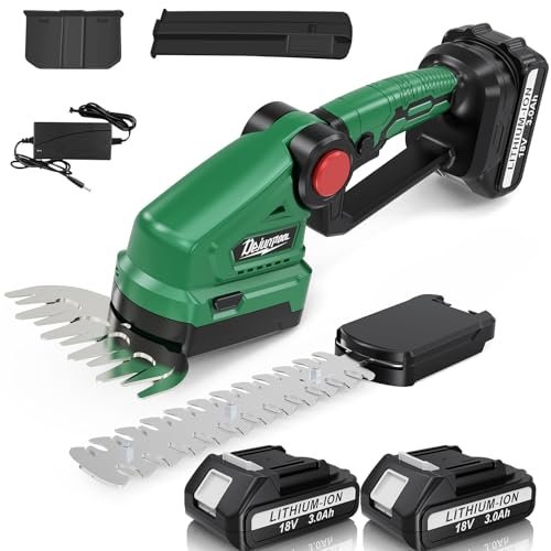Hedge Trimmer Cordless with Battery and Charger, 2X 3.0...