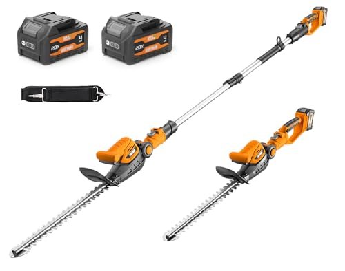 Alloyman 20V 2-in-1 Cordless Pole & Handheld Hedge...