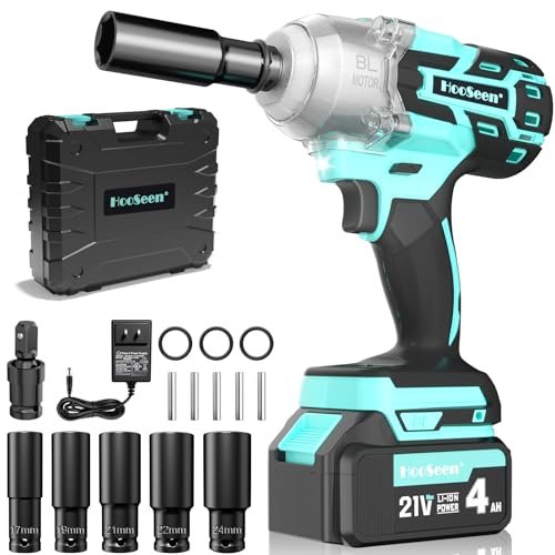 Cordless Impact Wrench Impact Driver Kit 1/2 Impact Gun...