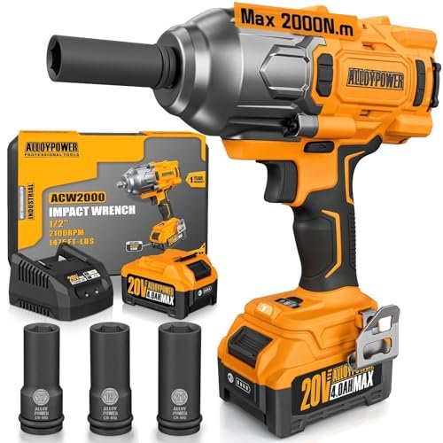ALLOYPOWER Cordless Brushless Impact Wrench, 1475 ft-lbs...