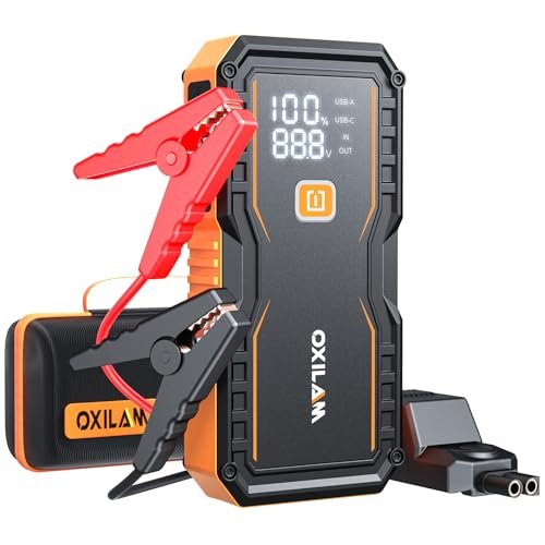 OXILAM Jump Starter 6000A for All Gas/12L Diesel, Car...