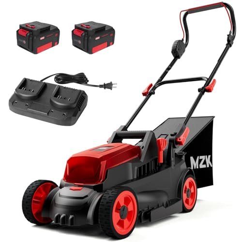 MZK 40V(2x20V) 13” Cordless Electric Lawn Mower,4-Position...
