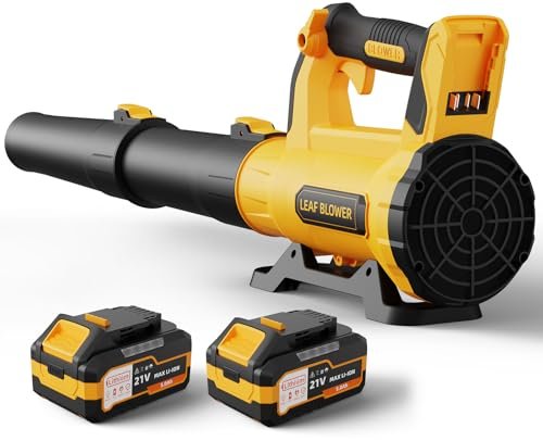 Leaf Blower Cordless with 2× 5.0Ah Batteries and Charger,...