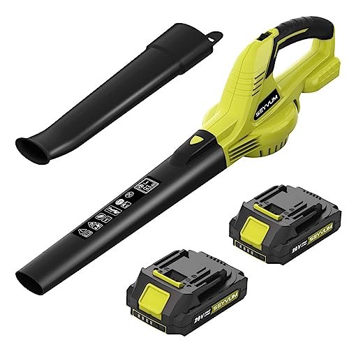 SEYVUM Leaf Blower, 20V Cordless Blower with 2 x 2.0Ah...