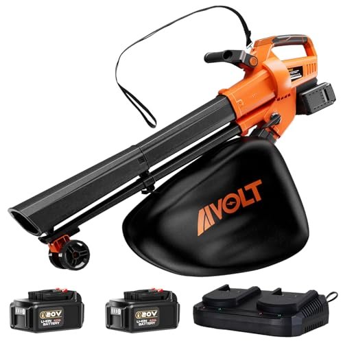 AIVOLT Cordless Leaf Vacuum Blower Mulcher with Battery and...