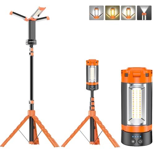 AKOFUN 12000mAh Camping Light with Stand, Rechargeable Work...