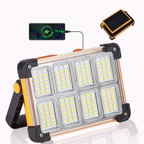 Vcwtty 120W LED Solar Work Light, 144 LED 10000LM...