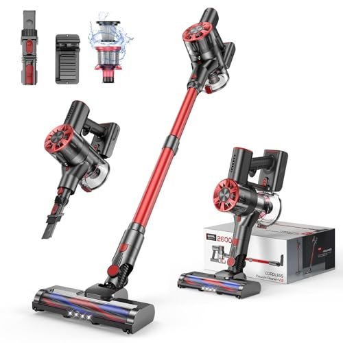 Cordless Vacuum Cleaner Rechargeable with 2600mAh...