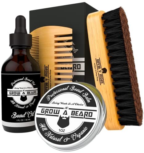 Beard Brush, Beard Comb, Beard Oil, & Beard Balm Grooming...