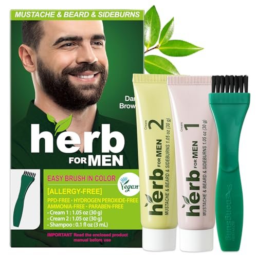 Herb For Men Mustache & Beard Dye (Dark Brown, 1...