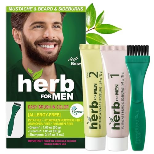 Herb For Men Mustache & Beard Dye (Deep Brown, 1...