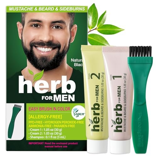 Herb For Men Mustache & Beard Dye (Nature Black, 1...