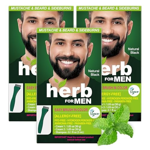 Herb For Men Mustache & Beard Dye (Nature Black, 3...