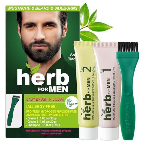 Herb For Men Mustache & Beard Dye (Soft Black, 1...