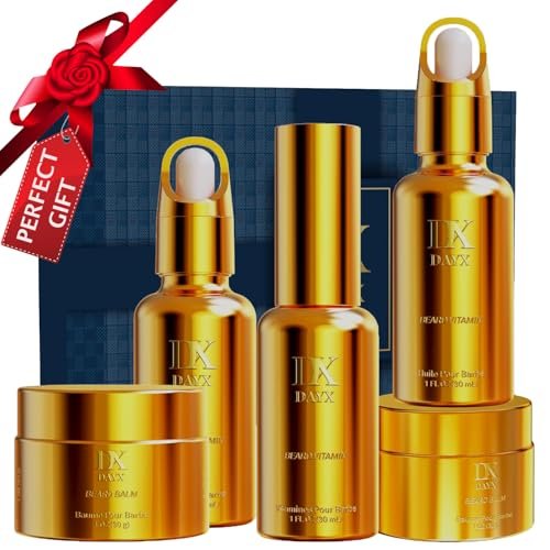 Beard Kit for Black Men: Beard Care Kit w/Balm, Oil...