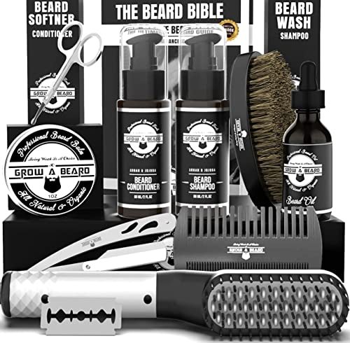 Beard Straightener Grooming Kit for Men, Beard Growth Kit,...