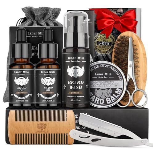 Isner Mile Beard Grooming Kit for Men Care: Trimming Sets...