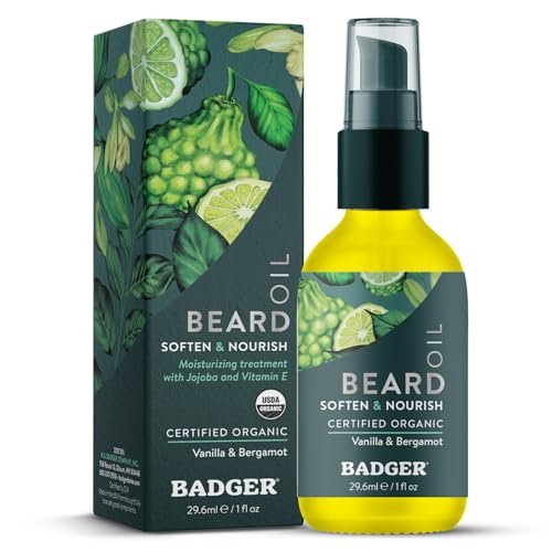 Badger Beard Oil, Babassu & Jojoba, Certified Organic,...