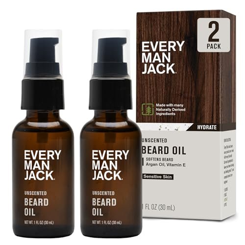 Every Man Jack Unscented Beard Oil for Men - Fragrance...