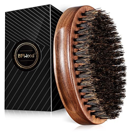BFWood Boar Bristle Beard Brush - Black Wood Walnut...