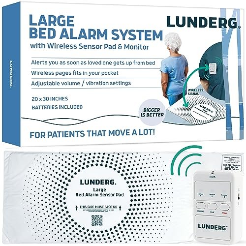 Lunderg Large Bed Alarm for Elderly Adults - Wireless...