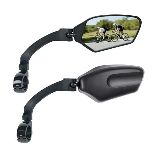 Adjustable Handlebar Bike Mirror, Shatterproof HD Glass...