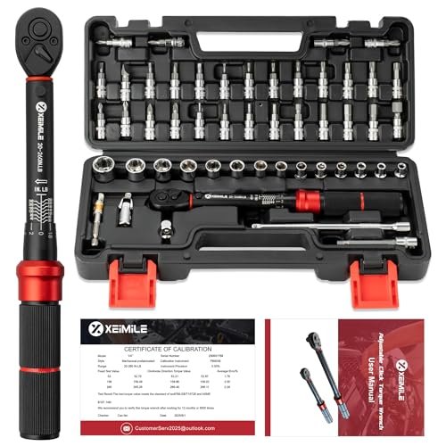 XEIMILE 51Pcs Bike Torque Wrench Set,1/4