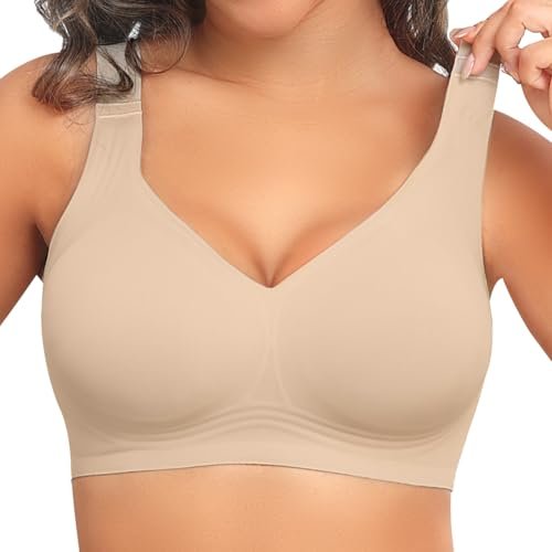 PoseFree Womens Bras No Underwire Full Support Back Fat...