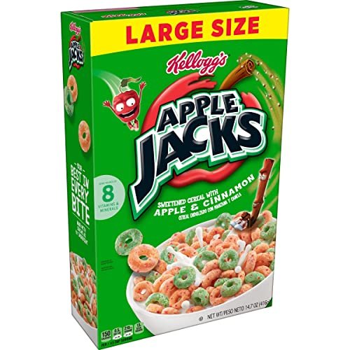 Apple Jacks Breakfast Cereal, 8 Vitamins and Minerals, Kids...