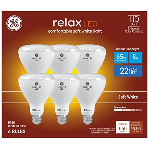 GE Relax 6-Pack 65 W Equivalent Dimmable Soft White Br30...