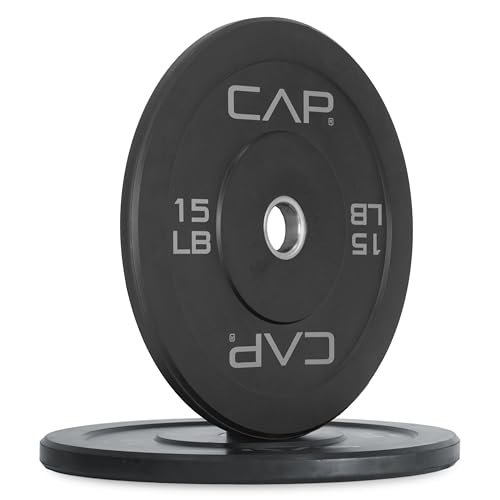 CAP Barbell Economy Olympic Bumper Plate Set with Gray...