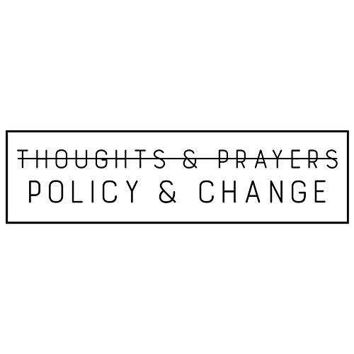 EvolveFISH No Thoughts & Prayers - Policy & Change Bumper...
