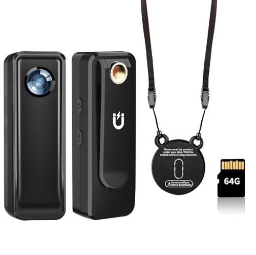 Mini Body Camera 64GB, 4K 30FPS Action Camera, Hands Free...
