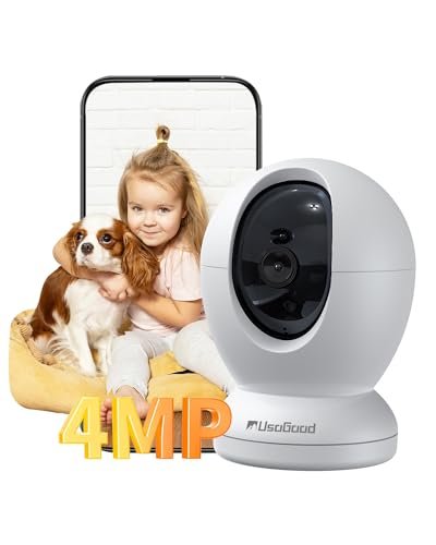 usogood 2.5K Indoor Camera for Home Security, 360°Pet...