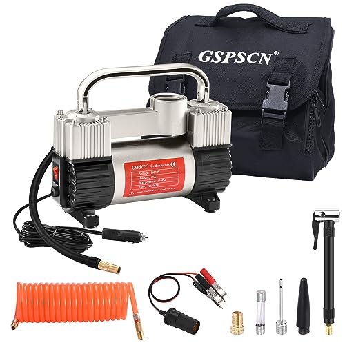 GSPSCN Silver Tire Inflator Heavy Duty Double Cylinders...