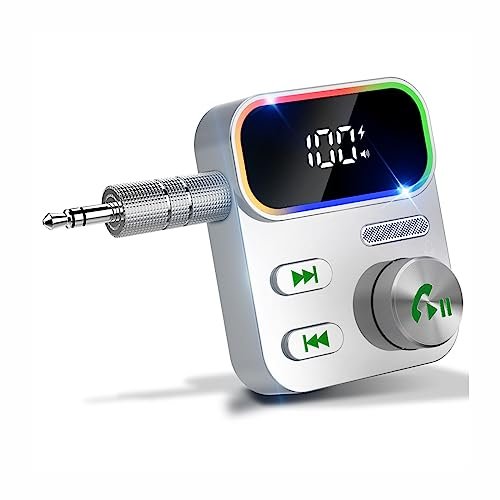 Bluetooth 5.3 Receiver for Car,[Upgraded Enhanced Mic & LED...