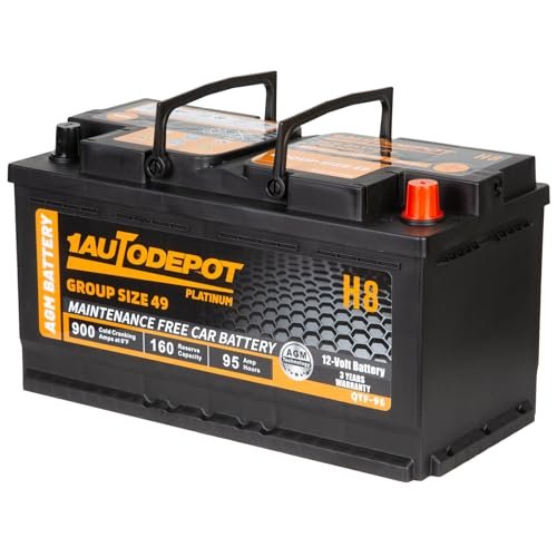1AUTODEPOT BCI Group 49 Car Battery, 12V 95Ah Size H8...