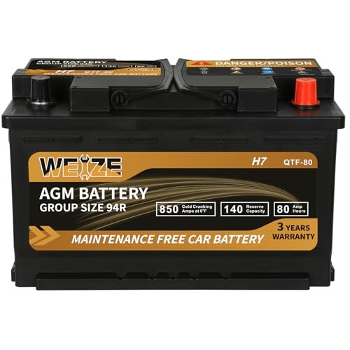 Weize Platinum AGM Battery BCI Group 94R - 12v 80ah...