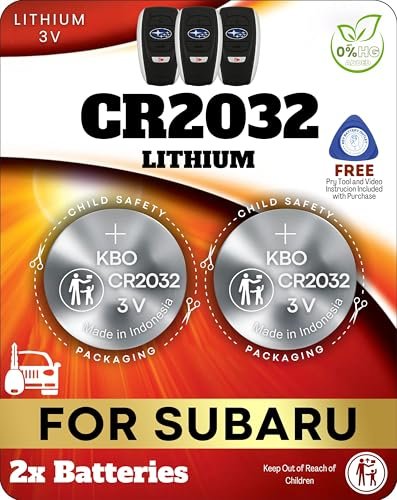 Subaru Key Fob Battery Replacement CR2032 (2 Pack) - Fits...