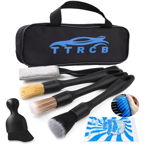 7PCS Car Detailing Brush Set, Ultra Soft Boars Hair Car...