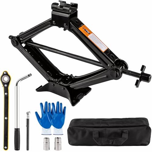 Beaiguna Portable Car Jack Kit, 2 Ton (4409 lbs) Scissor...