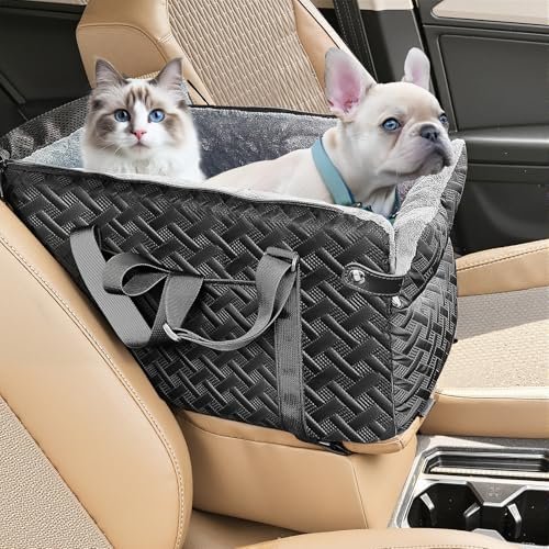Center Console Dog Car Seat for Small Dogs Cats (Up...
