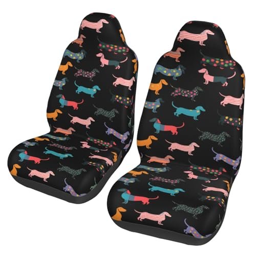 Ouqiuwa Colorful Dachshund Car Front Seat Covers for Women...