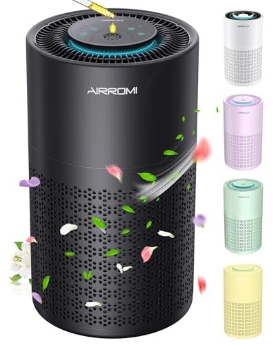 AIRROMI Air Purifier for Bedroom with HEPA 3-in-1 Filter,...