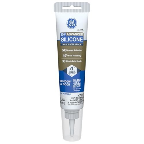 GE Advanced Silicone Caulk for Window & Door, Clear, 2.8...