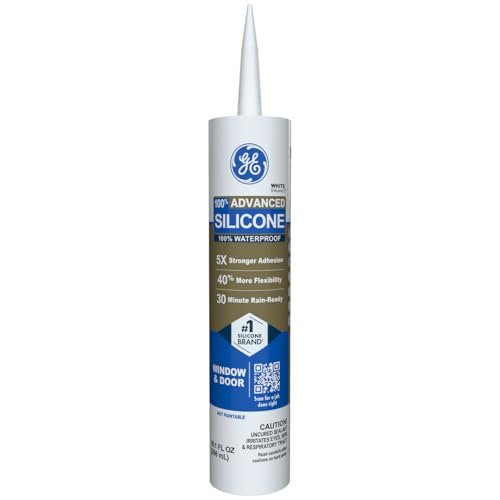 GE Advanced Silicone Caulk for Window & Door, White, 10...