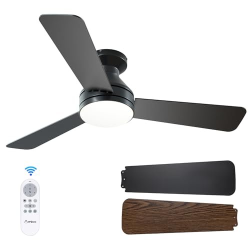 Amico Ceiling Fans with Lights, 42 inch Low Profile...