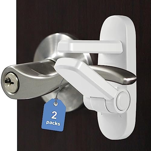 Childproof Door Lever Lock Baby safety locks for doors (2...