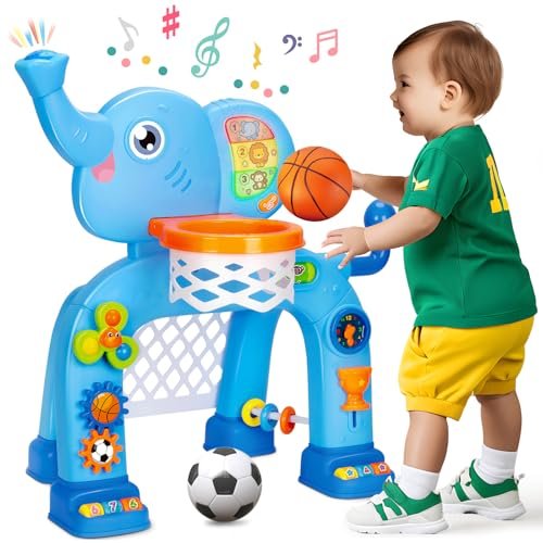 Toddler Basketball Hoop & Soccer Goal, Toys for 1 2...