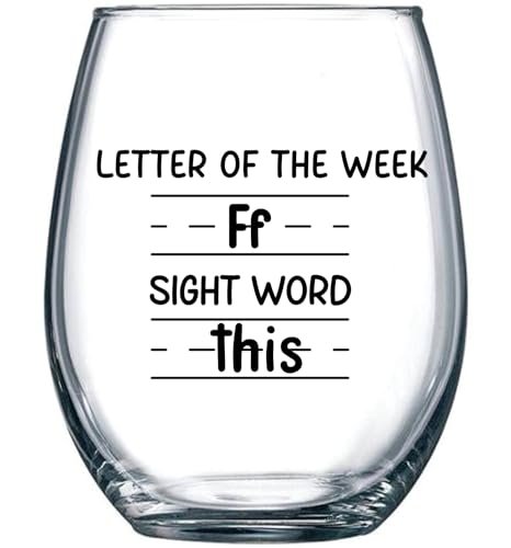 Sight Words 15 oz Wine Glass - Teacher Appreciation Gifts...